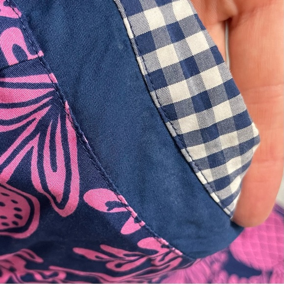 Vintage Lilly Pulitzer Gingham Pineapple Print Strapless Corset Sun Dress Size 0 - Picture 8 of 8